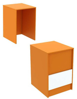 Ресепшен - стол оранжевого цвета узкий серии АПЕЛЬСИН с фасадными панелями №9