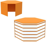 Ресепшен - стол оранжевого цвета угловой серии АПЕЛЬСИН с фасадными декорами №10