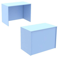 Ресепшен - стол голубого цвета широкий серии ГОЛУБОЙ ГОРИЗОНТ №8