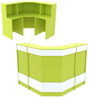 Ресепшен цвета лайм Г-образный серии LIME с фасадными панелями №4
