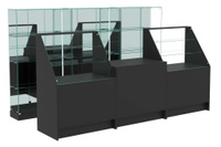 Комплект низких витрин ХП-07 и прилавков ЭК-7, Черный