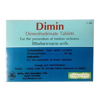 Таблетки от укачивания и морской болезни Dimin (Dimin Dimenhydrinate 2 tablets)