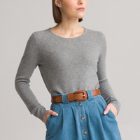 Пуловер с круглым вырезом 100 кашемир 46/48 (FR) - 52/54 (RUS) серый