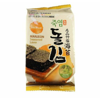 Морская капуста хрустящая с морской солью Manjun 4.5 г, Южная Корея