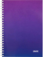 Бумажная продукция Attache Бизнес-тетрадь Градиент А5 96 листов фиолетовая в клетку на гребне, УФ-сплошной глянцевый лак