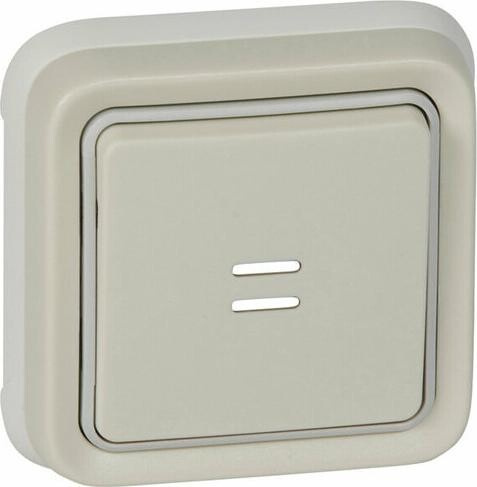 Выключатель Legrand Кнопочный выключатель с подсветкой - Н.О. + Н.З. контакты - Программа Plexo - серый - 10 A 069861