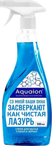 Бытовая химия Aqualon Средство для стекол и зеркал лазурь, 500 мл 4603580007054