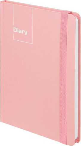 Блокнот Attache Ежедневник недатированный Акварель 7БЦ А5 128 листов розовый с фиксирующей резинкой