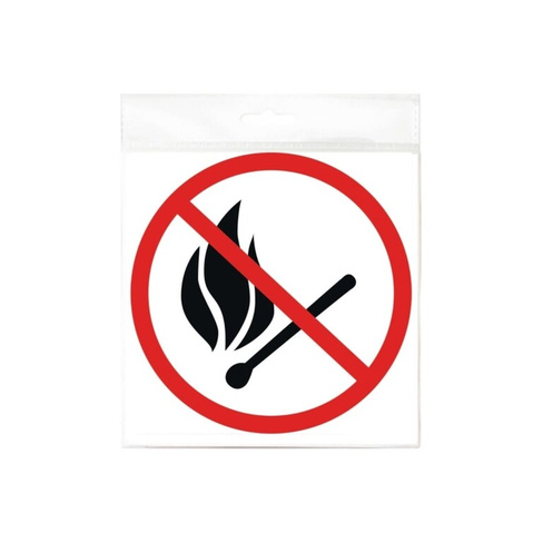 Наклейка Контур Лайн Запрещается пользоваться открытым огнем круг