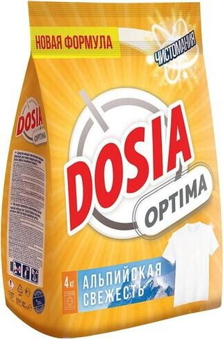 Бытовая химия Dosia Порошок стиральный автомат Optima Альпийская свежесть 4 кг