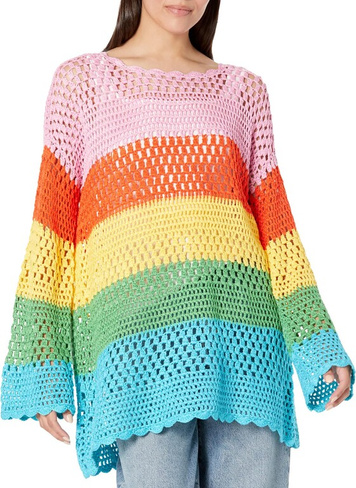 Паула Пуловер Show Me Your Mumu, цвет Bright Stripe Crochet