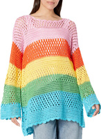 Паула Пуловер Show Me Your Mumu, цвет Bright Stripe Crochet