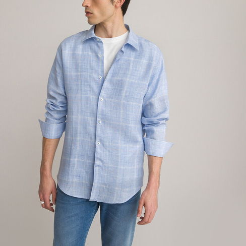 Рубашка узкого покроя с длинными рукавами 37/38 синий
