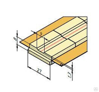 Керамическая подкладка прямоугольная КЕДР КП-9Т ширина 27 мм, канавка трапецевидная 9 мм, длина 600 мм