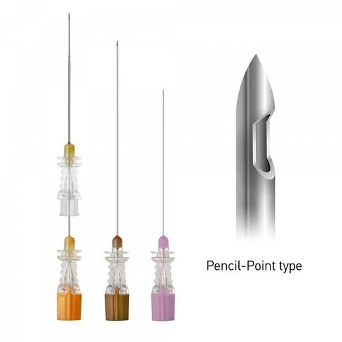 Игла для спинальной анестезии, Pencil Point 25G 103 мм, с проводником 20G (0.9×34 мм) MEDEREN