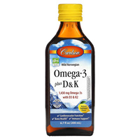 Пищевая добавка Carlson Omega 3 Plus D & K Natural Lemon 1430 мг, 200 мл
