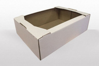 Картонный лоток для упаковки печенья зефира N28(N2) 350х250х105 мм белый