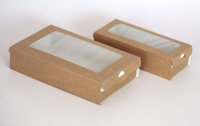 Упаковка для еды на вынос с прозрачной крышкой