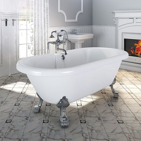 Акриловая ванна "Леонесса 175х80" Chrome (чаша перламутровая, оболочка бела