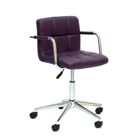 Полубарный стул на колесах Barneo N-69 Kruger Arm (Фиолетовый)
