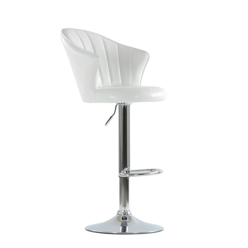 Барный стул Barneo N-31 Лидер белый глянец (Хромированное основание)