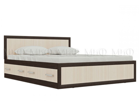 Модерн кровать 1,6м (дуб беленый/венге)
