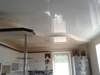 Натяжные потолки глянцевые, стандартные, для кухни, белый