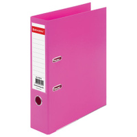 Папка-регистратор BRAUBERG EXTRA 75 мм розовая двустороннее покрытие пластик металлический уголок 228575