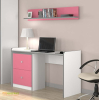 Письменный стол с тумбой Дельта-Сильвер Розовый Формула мебели
