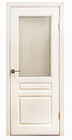 Дверь межкомнатная эмаль остекленная "ТУРИН" белая
