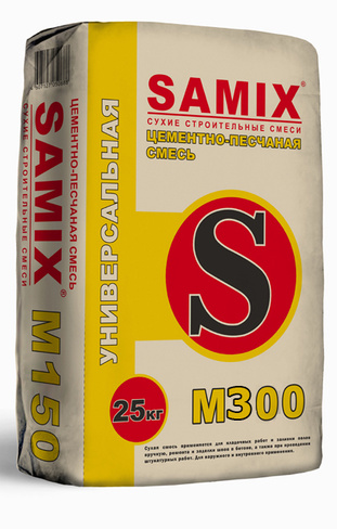 Смесь SAMIX М-300, кладочная цементно-песчаная 25кг