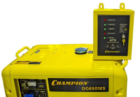 Генератор дизельный CHAMPION DG6501ES+ATS