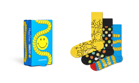 Носки Happy socks collaboration 3-Pack Smiley Gift Set XSMY08