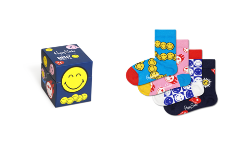 Носки Happy socks collaboration 4-Pack Kids Smiley Gift Set XKSMY09