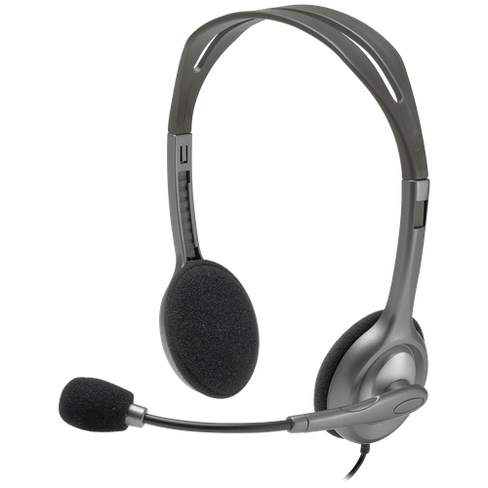 Проводные наушники Logitech Stereo Headset H110, черный/серый