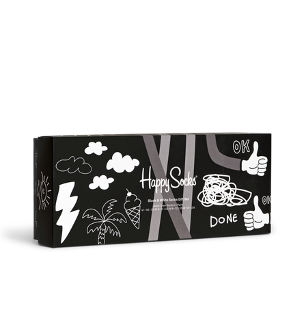 Носки Happy socks 4-Pack Black And White Socks Gift Set XBWH09