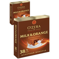 «OZera», шоколад молочный Milk & Orange, 2 упаковки по 90 г. O'Zera