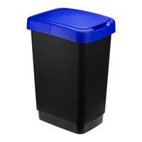 Ведро для мусора Idea Twin 25 л пластик черное/синее (26x33x47 см)