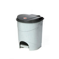 Ведро для мусора с педалью М-пластика 19 л пластик серое/черное (30.5х30.5х39 см)