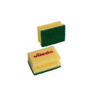 Губка для мытья посуды Vileda Professional Средняя жесткость 95х70х45 мм 10 штук в упаковке желтые/зеленый абразив (арт.