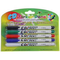CHEN TIAN Набор маркеров для CD/DVD, 5 шт, черный/красный/синий/зеленый, 5 шт.