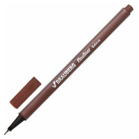 Ручка капиллярная (линер) BRAUBERG "Aero", коричневая, трехгранная, металлический наконечник, линия письма 0,4 мм, 14225