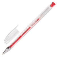 Ручка гелевая BRAUBERG "Jet", красная, корпус прозрачный, узел 0,5 мм, линия письма 0,35 мм, 141020 7 шт