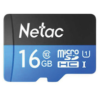 Карта памяти microSDHC 16 ГБ NETAC P500 Standard UHS-I U180 Мб/с class 10 адаптер NT02P500STN-016G-R