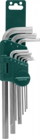 Набор ключей шестигранных JONNESWAY H02SM109S 1,5-10мм, 9 предметов [047092]