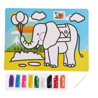 Фреска с цветным основанием «Слон» 9 цветов песка по 2 г, 3 штуки NoName