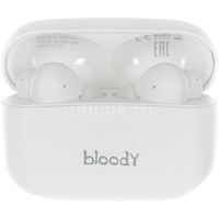 Наушники A4TECH Bloody M30, Bluetooth, внутриканальные, белый [m30 (white)]