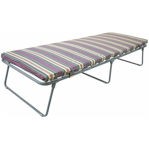 Легкая прочная кровать-раскладушка для отдыха 194x79.3x38.5 см, стальной каркас, деревянные ламели, с мягким матрасом в