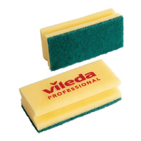 Губки VILEDA Виледа Комплект 10 шт. для любых поверхностей желтые зеленый абразив 7х15 см 101397