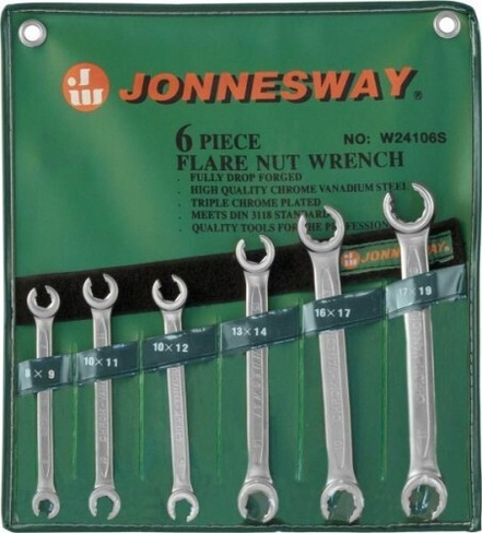 Набор ключей разрезных JONNESWAY W24106S 8-19 мм, 6 предметов [047328]
